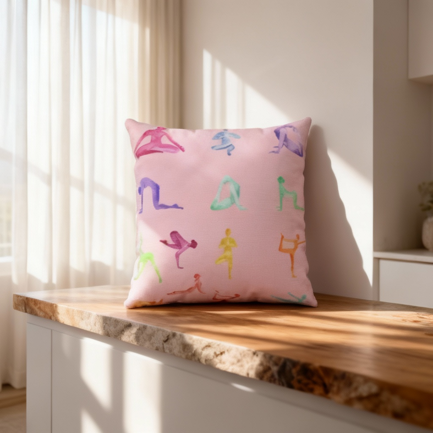 Yoga Pillow - Soft, Double-Sided Square Accent Cushion