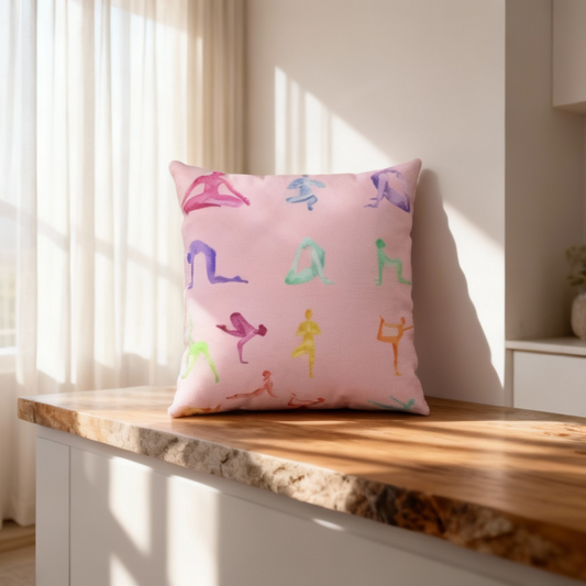 Yoga Pillow - Soft, Double-Sided Square Accent Cushion