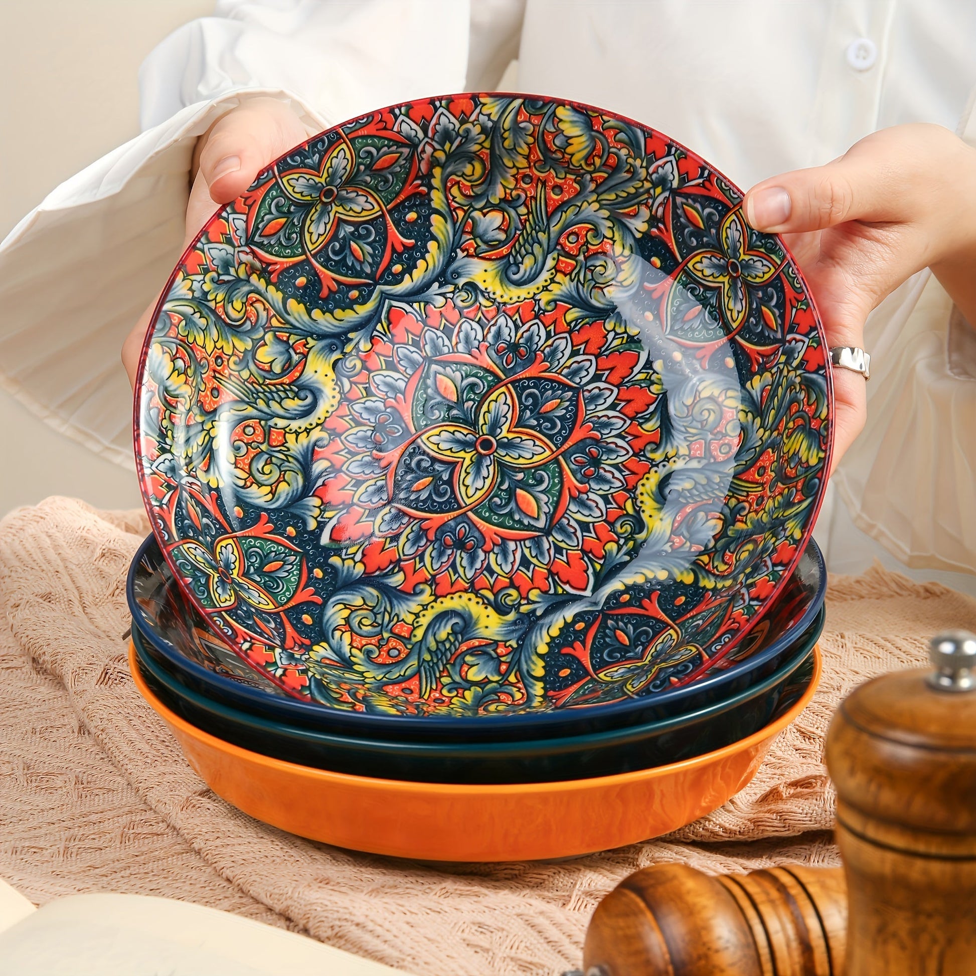 Boho Ceramic Dinner Plates – A Splash of Color for Every Meal! - The Gift Shop