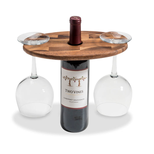 Acacia Wood Wine Glass Caddy - The Gift Shop