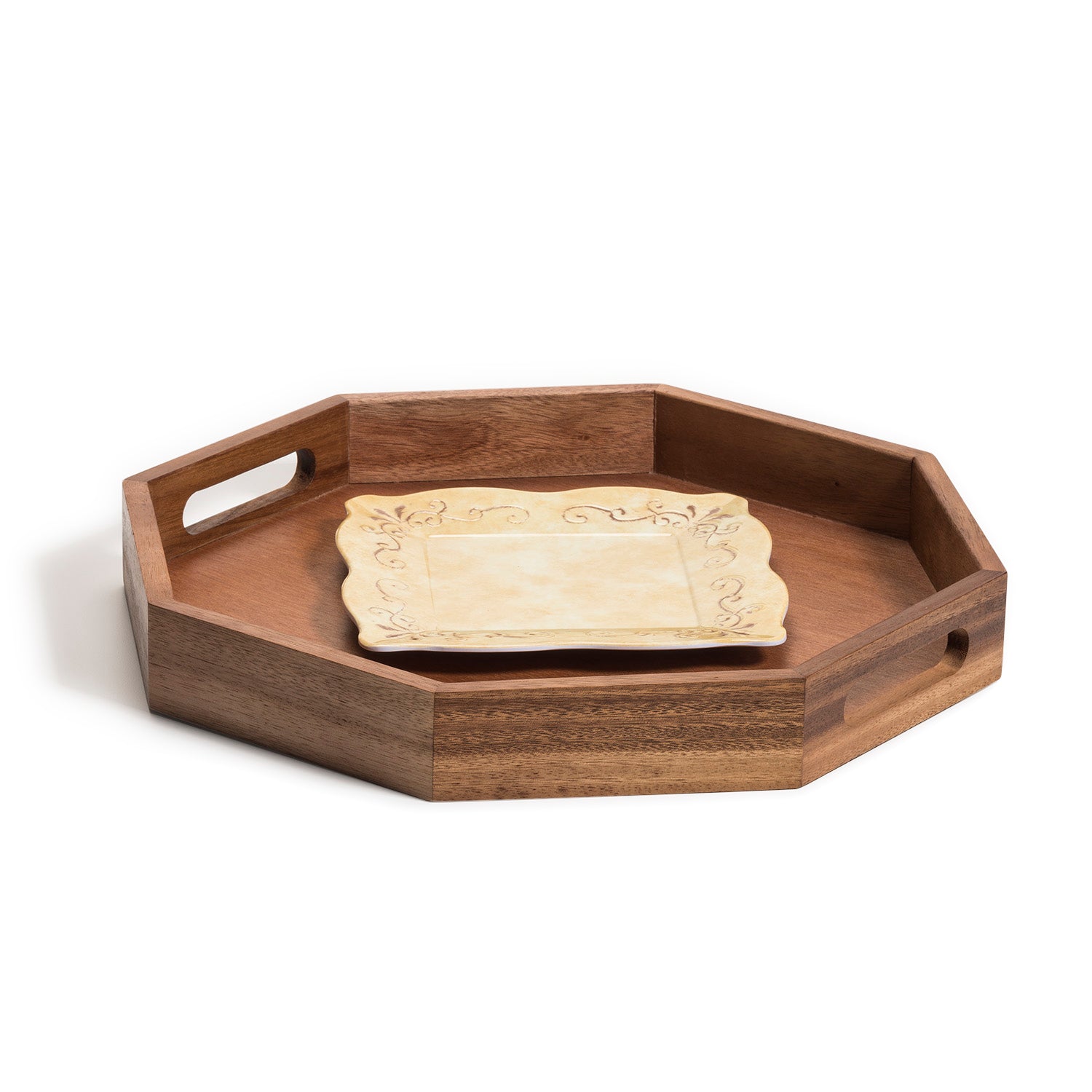 Octagon Wood Charcuterie Board - Eco-Friendly Acacia Serving Tray - The Gift Shop