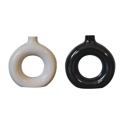 Black & White Gloss Flower Vase – Thoughtful Gift from The Gift Shop UAE