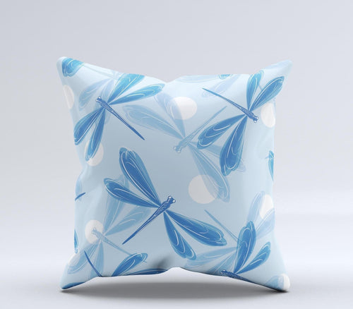 Blue DragonFly Ink - Fuzed Decorative Throw Pillow – Thoughtful Gift from The Gift Shop UAE