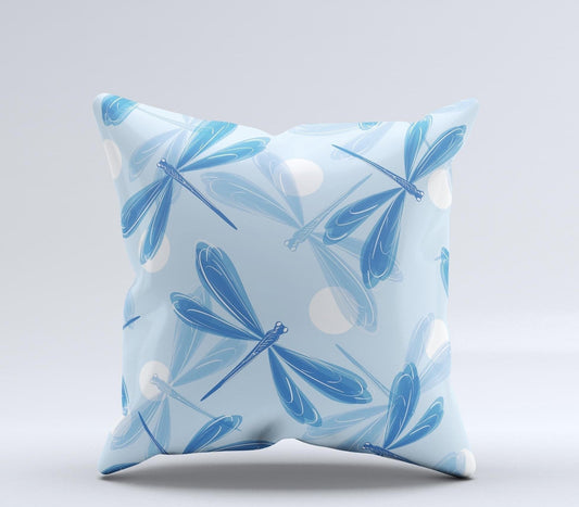 Blue DragonFly Ink - Fuzed Decorative Throw Pillow – Thoughtful Gift from The Gift Shop UAE