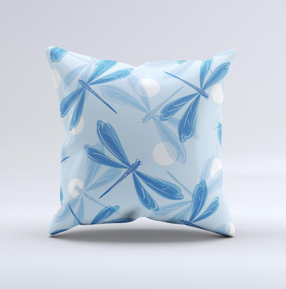 Blue DragonFly Ink-Fuzed Decorative Throw Pillow - The Gift Shop