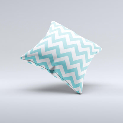 Subtle Blue & White Chevron Pattern Ink-Fuzed Decorative Throw Pillow - The Gift Shop