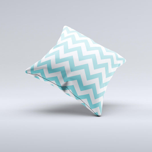 Subtle Blue & White Chevron Pattern Ink-Fuzed Decorative Throw Pillow - The Gift Shop