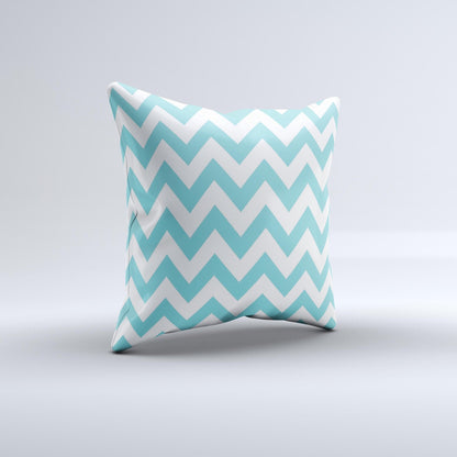 Subtle Blue & White Chevron Pattern Ink-Fuzed Decorative Throw Pillow - The Gift Shop