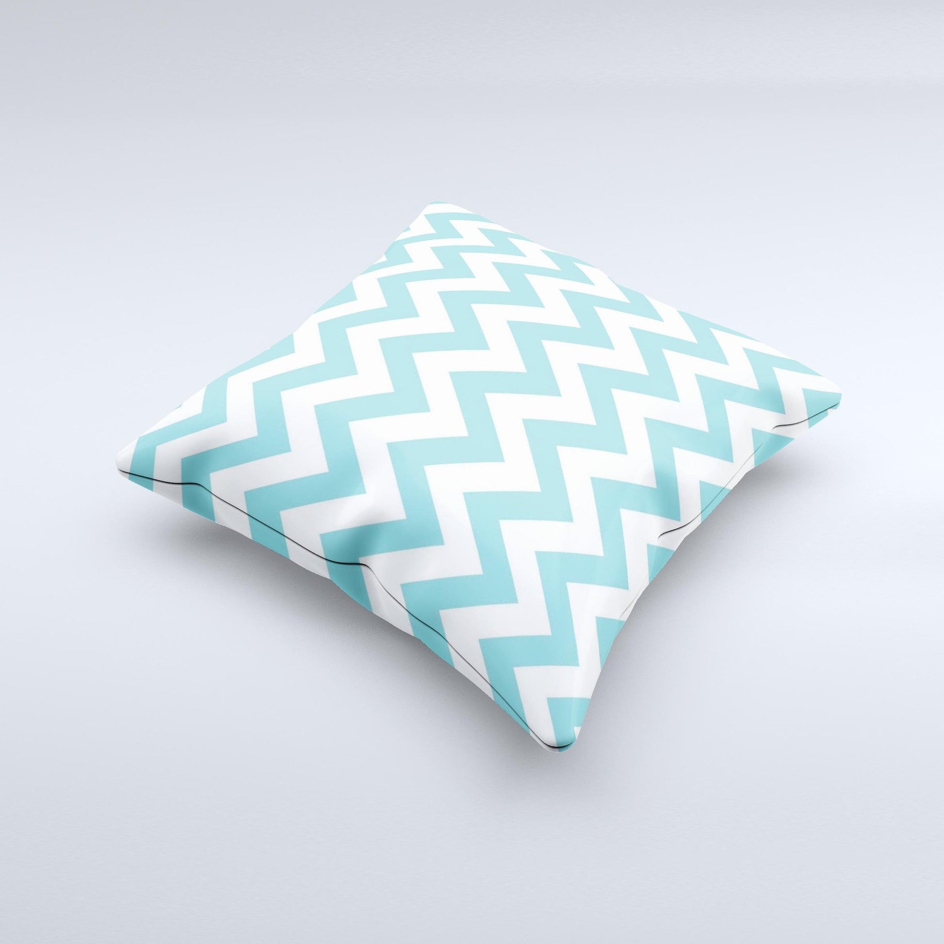 Subtle Blue & White Chevron Pattern Ink-Fuzed Decorative Throw Pillow - The Gift Shop