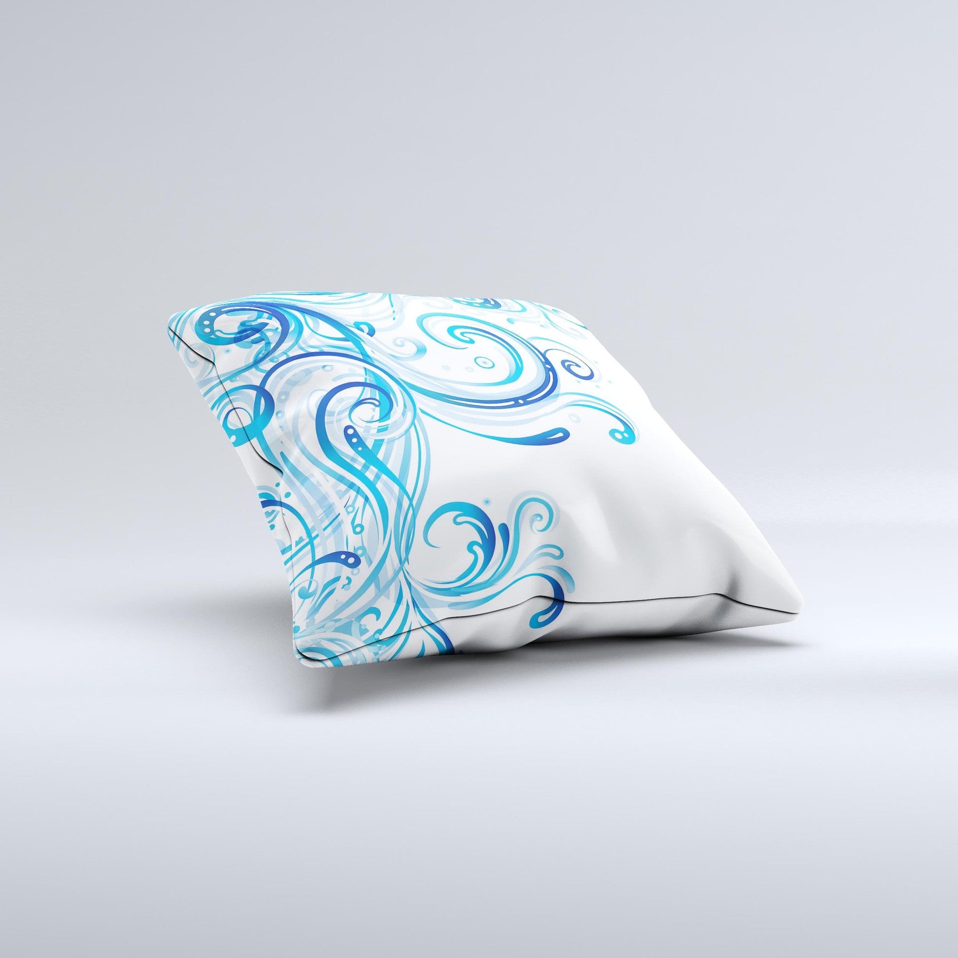 Swirly Vector Water-Splash Pattern ink-Fuzed Decorative Throw Pillow - The Gift Shop