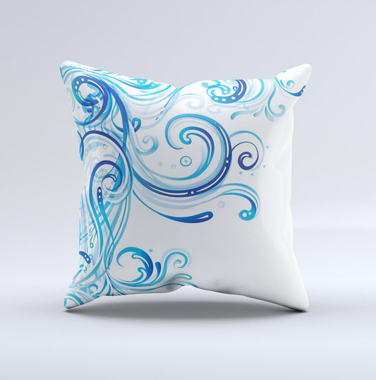 Swirly Vector Water-Splash Pattern ink-Fuzed Decorative Throw Pillow - The Gift Shop