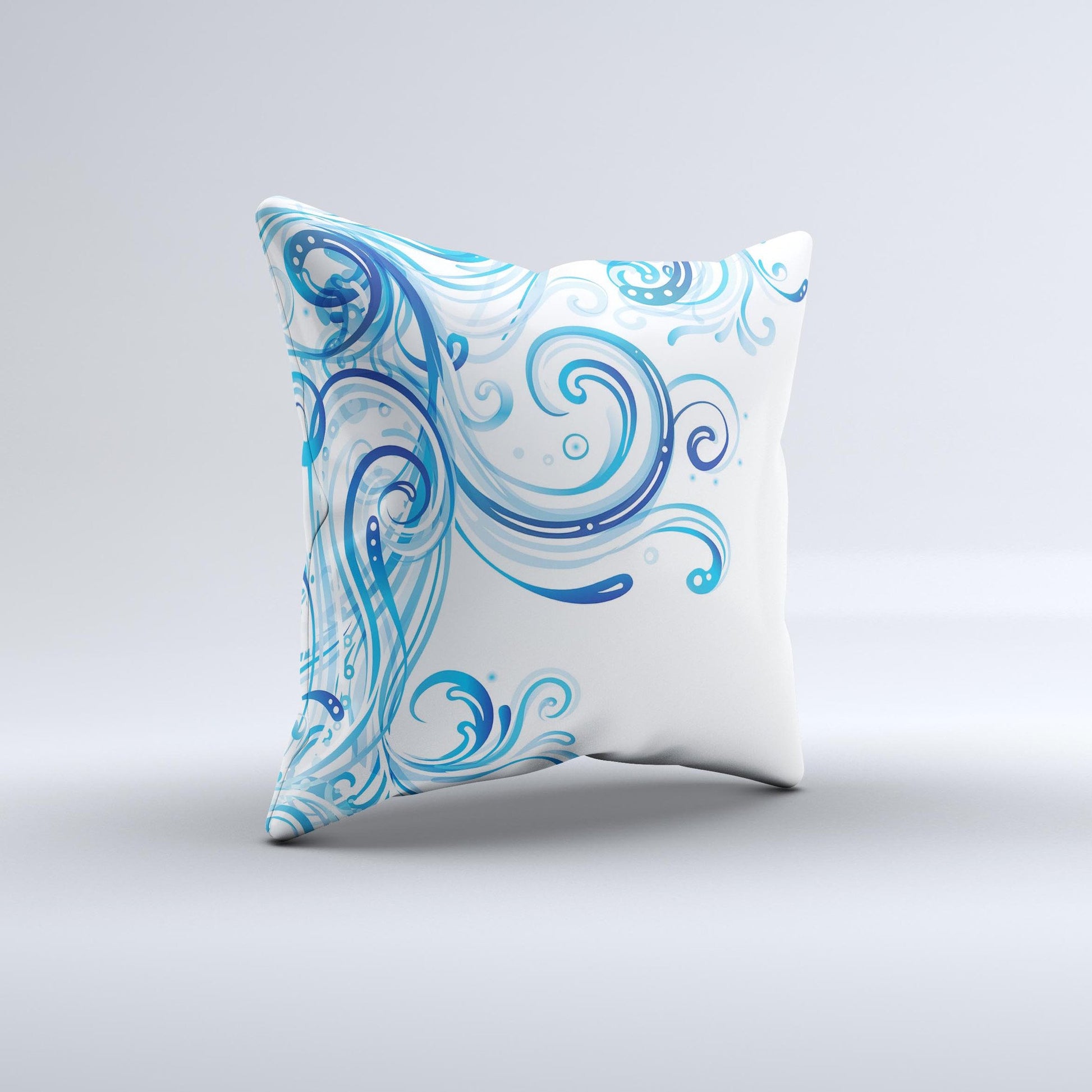 Swirly Vector Water-Splash Pattern ink-Fuzed Decorative Throw Pillow - The Gift Shop