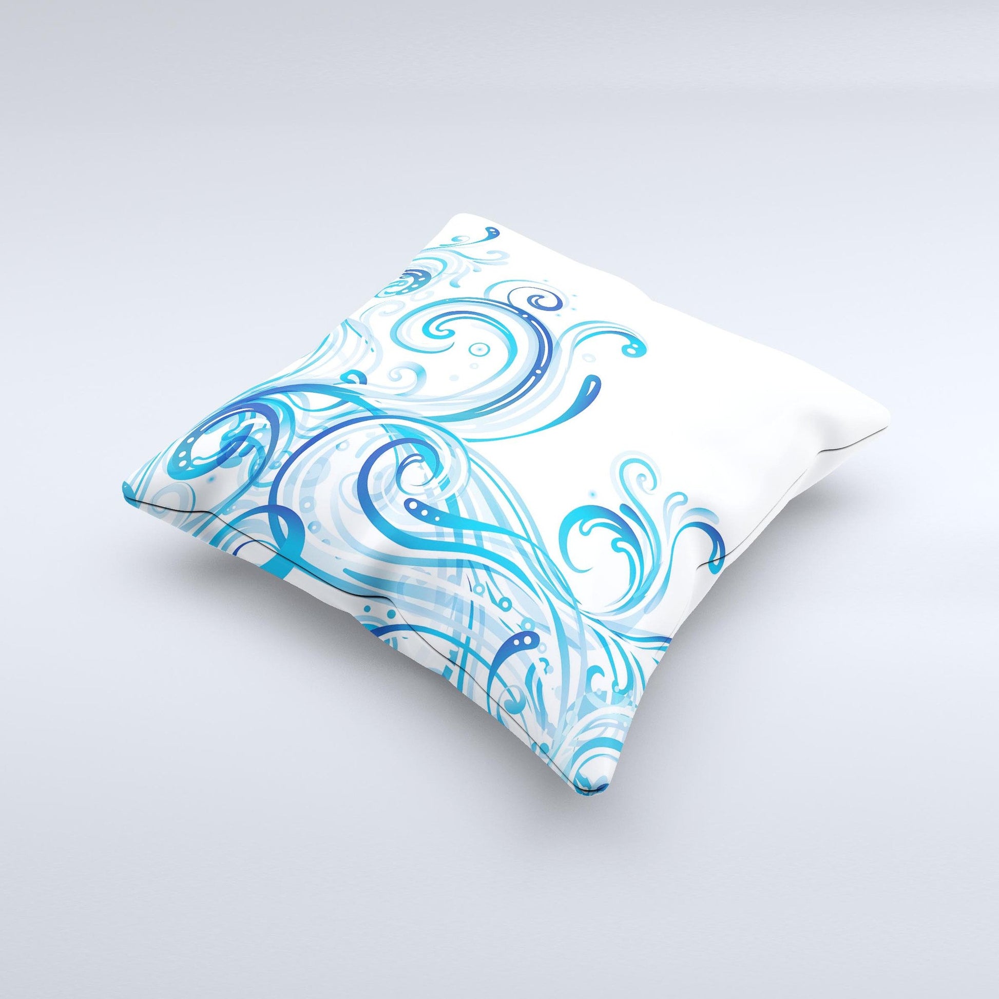 Swirly Vector Water-Splash Pattern ink-Fuzed Decorative Throw Pillow - The Gift Shop