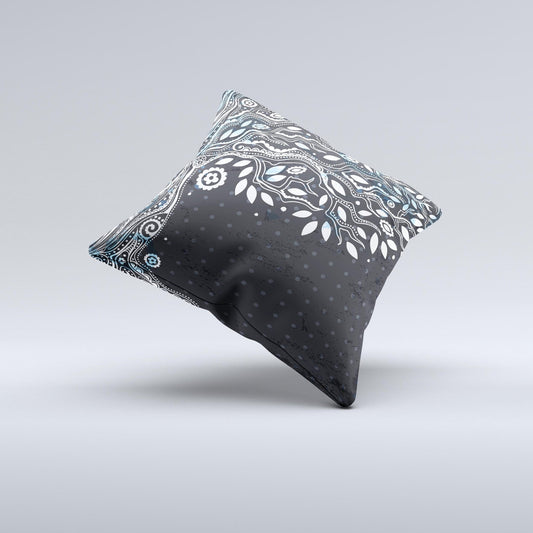 The Flourish Black and White Tree ink-Fuzed Decorative Throw Pillow - The Gift Shop