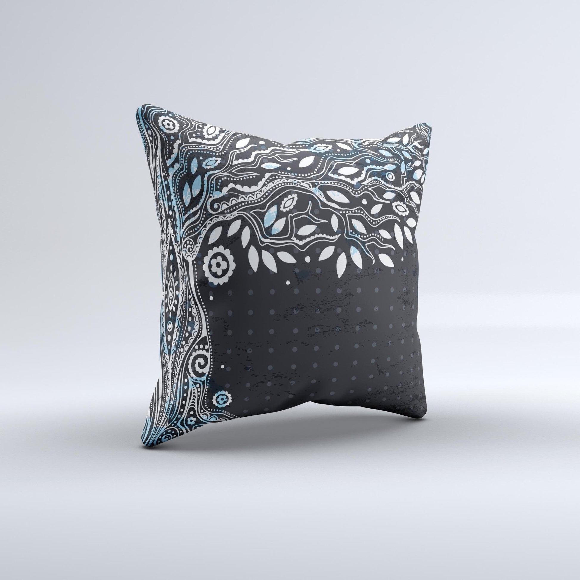 The Flourish Black and White Tree ink-Fuzed Decorative Throw Pillow - The Gift Shop