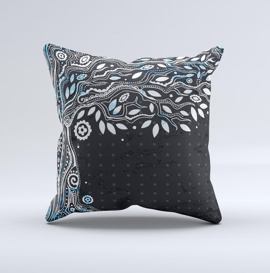 The Flourish Black and White Tree ink-Fuzed Decorative Throw Pillow - The Gift Shop