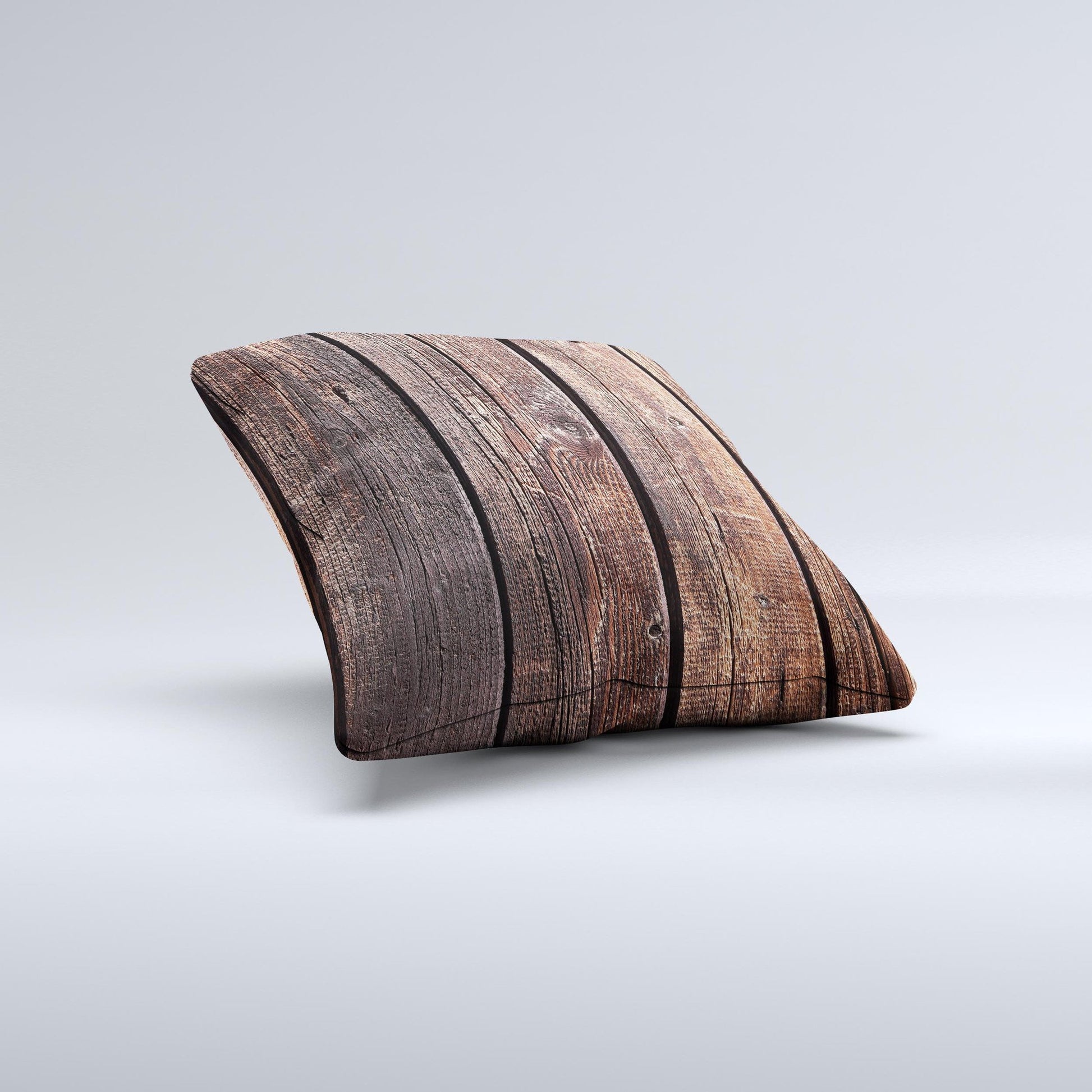 Vetrical Raw Dark Aged Wood Planks Ink-Fuzed Decorative Throw Pillow - The Gift Shop