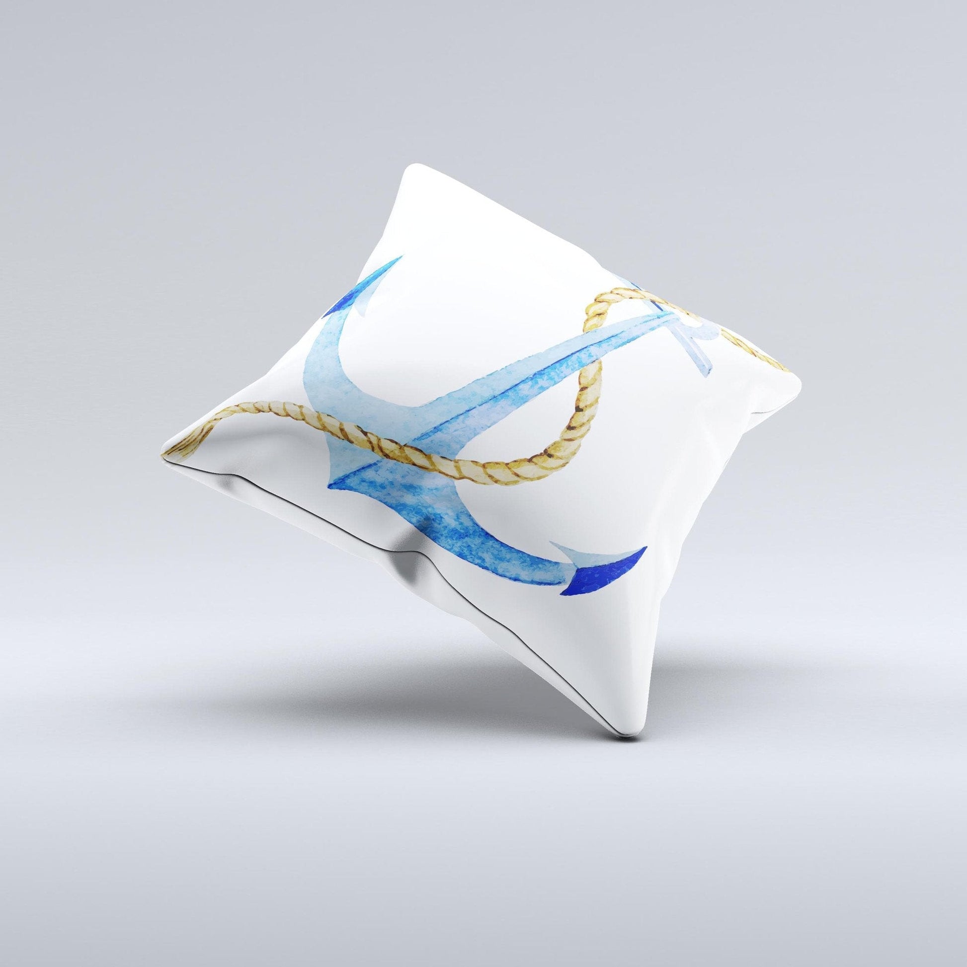 Blue Summer Anchor ink - Fuzed Pillow – Thoughtful Gift from The Gift Shop UAE