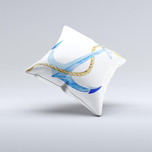 Blue Summer Anchor ink - Fuzed Pillow – Thoughtful Gift from The Gift Shop UAE