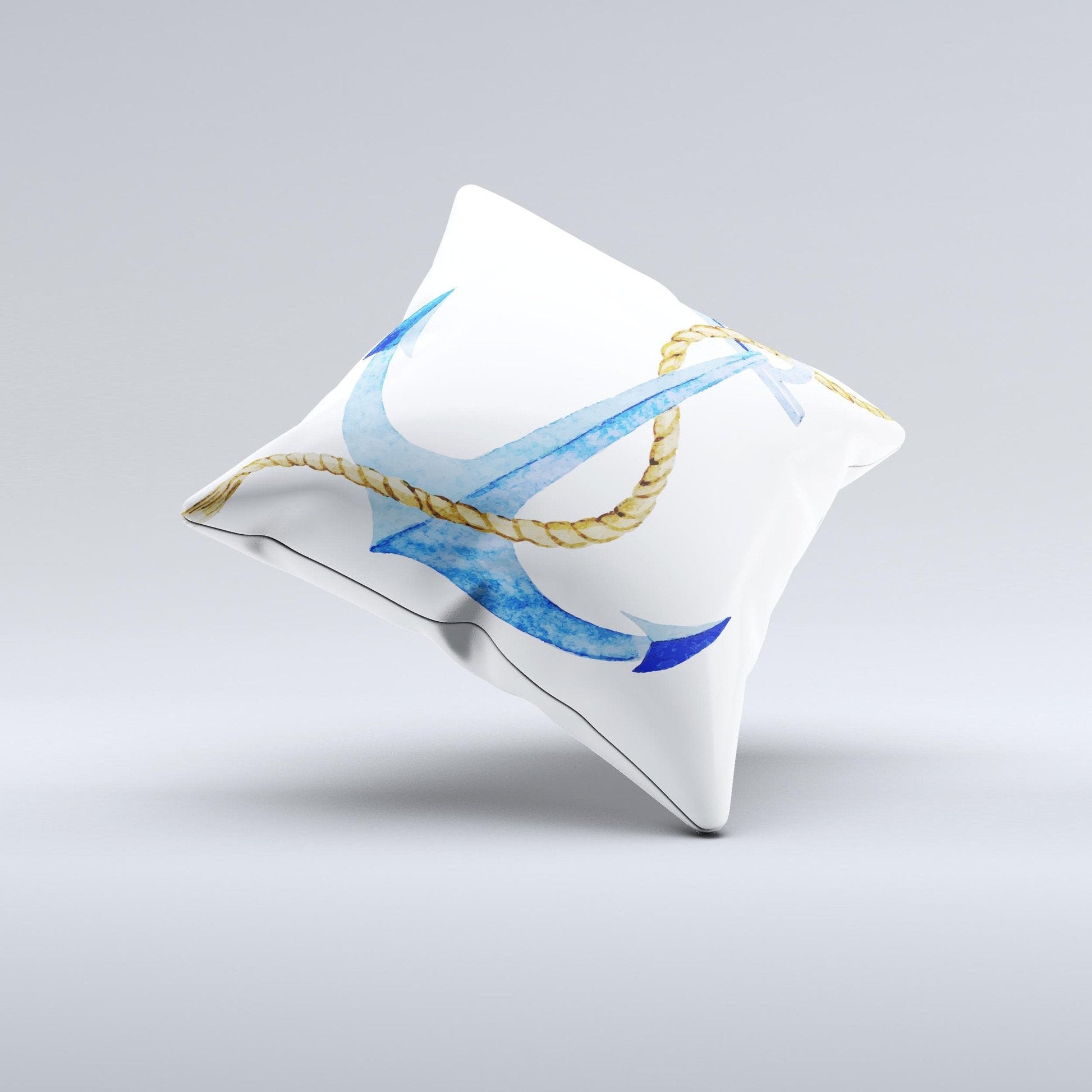 Blue Summer Anchor ink-Fuzed Pillow - The Gift Shop