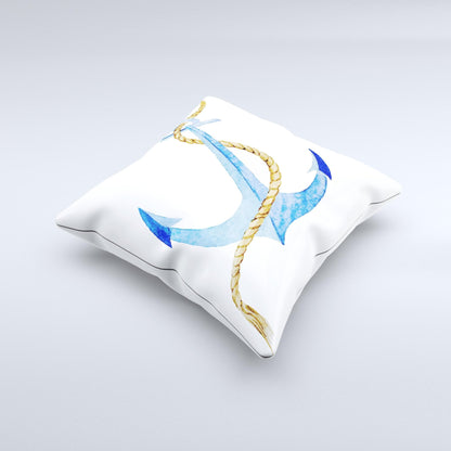 Blue Summer Anchor ink-Fuzed Pillow - The Gift Shop