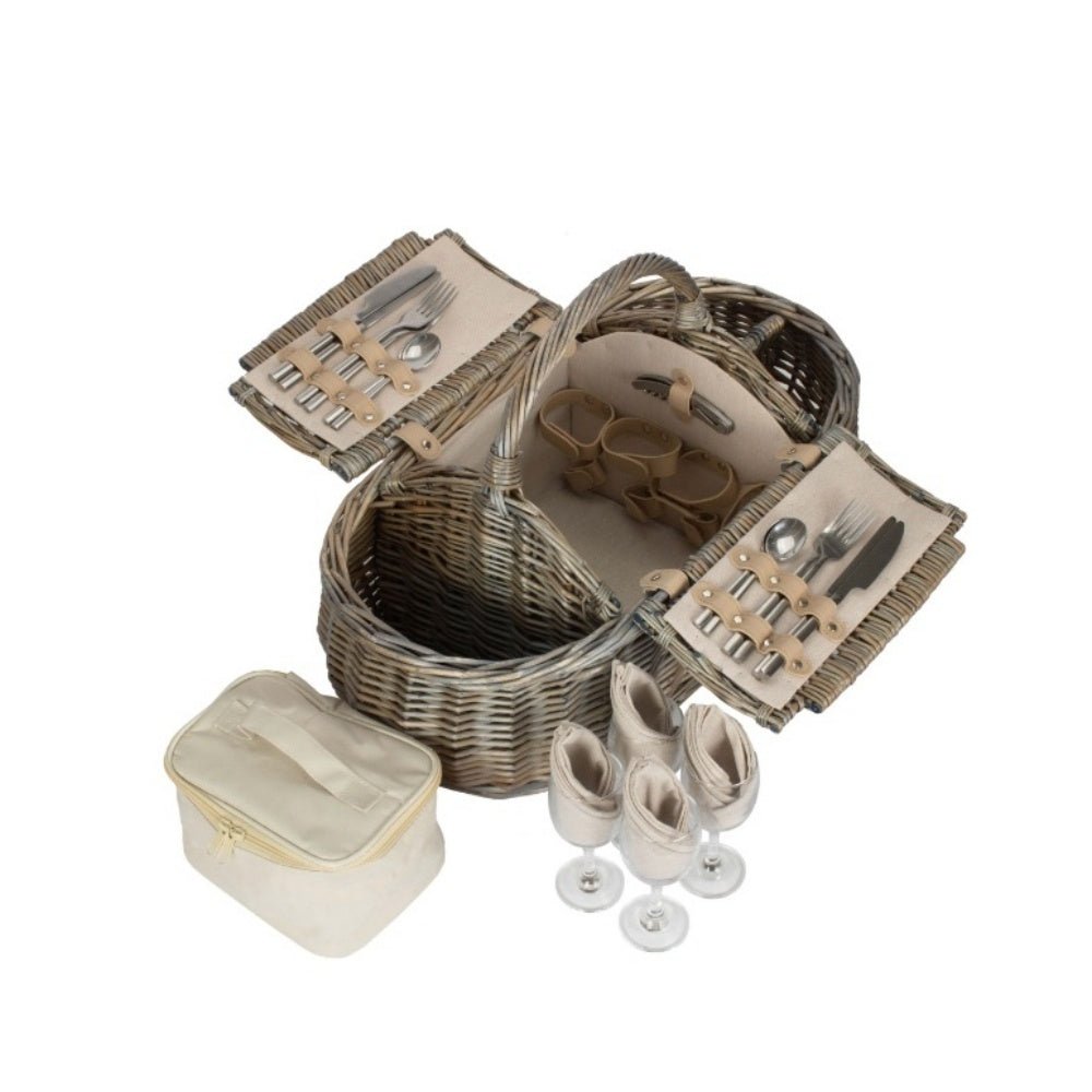 Boat Shaped Wicker Picnic Basket – 2 or 4 Person – Thoughtful Gift from The Gift Shop UAE