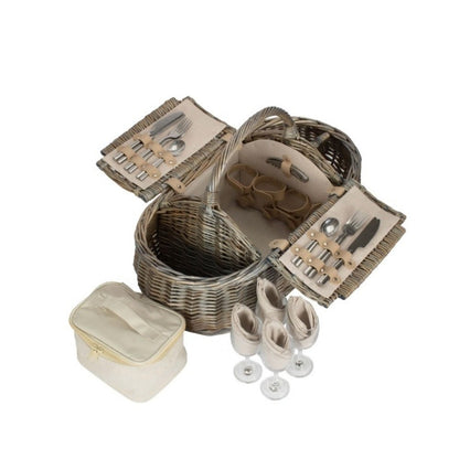 Boat Shaped Wicker Picnic Basket – 2 or 4 Person – Thoughtful Gift from The Gift Shop UAE