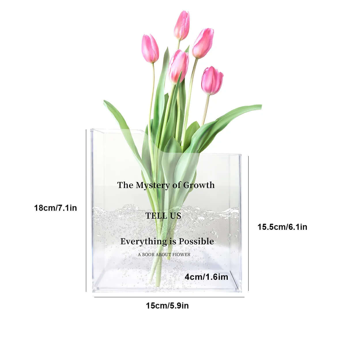 Book Shaped Acrylic Vase – Thoughtful Gift from The Gift Shop UAE