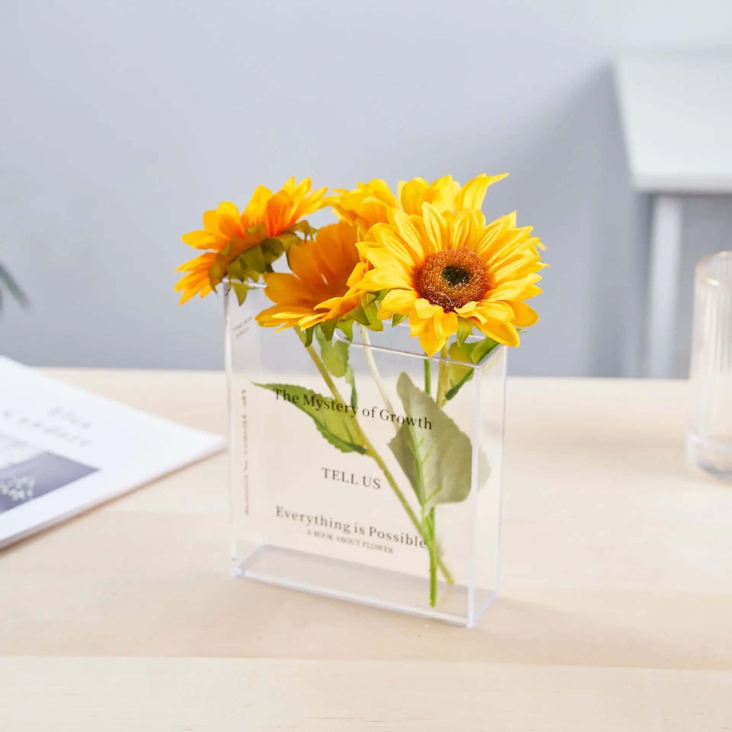 Book Shaped Acrylic Vase – Thoughtful Gift from The Gift Shop UAE