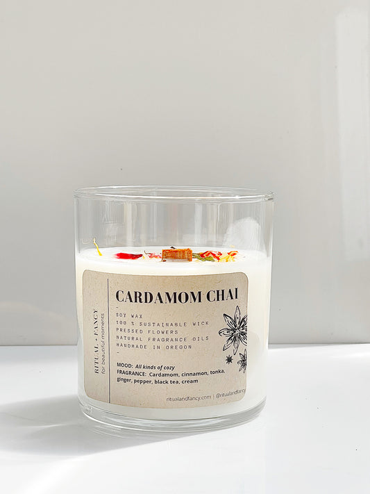 Scented Candle - Cardamom Chai (Clean Curing Candles) - The Gift Shop