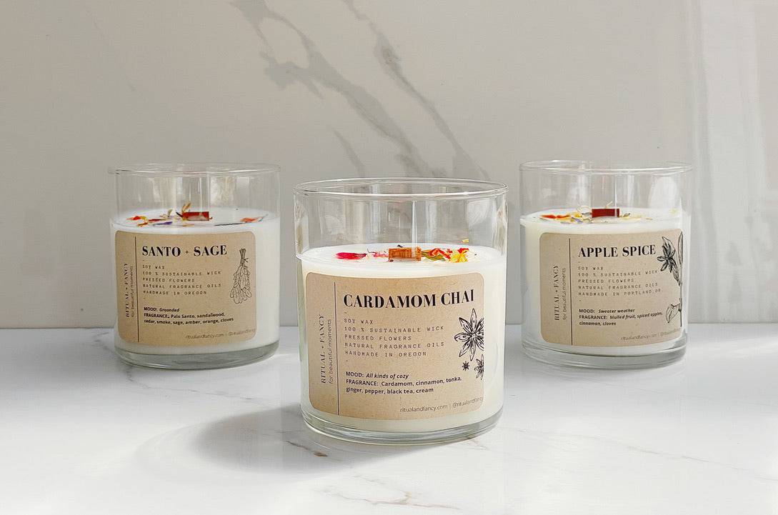 Scented Candle - Cardamom Chai (Clean Curing Candles) - The Gift Shop