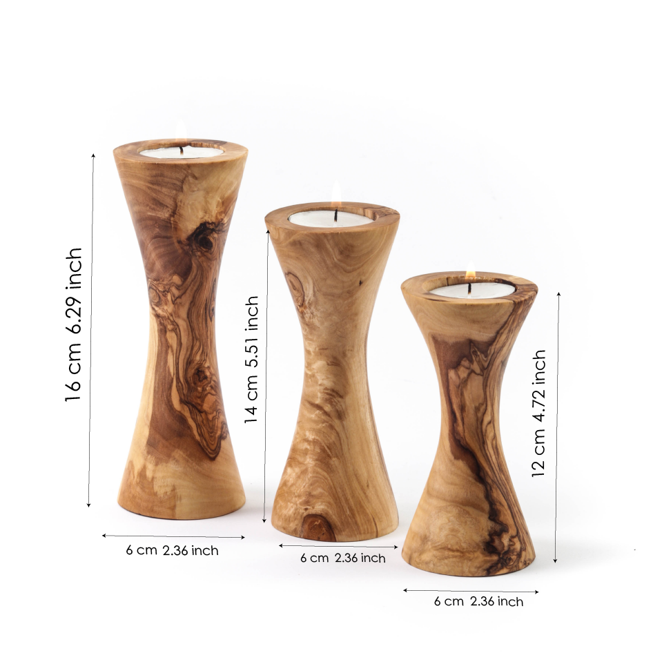 Candle Holders – Reclaimed Olive Wood - The Gift Shop