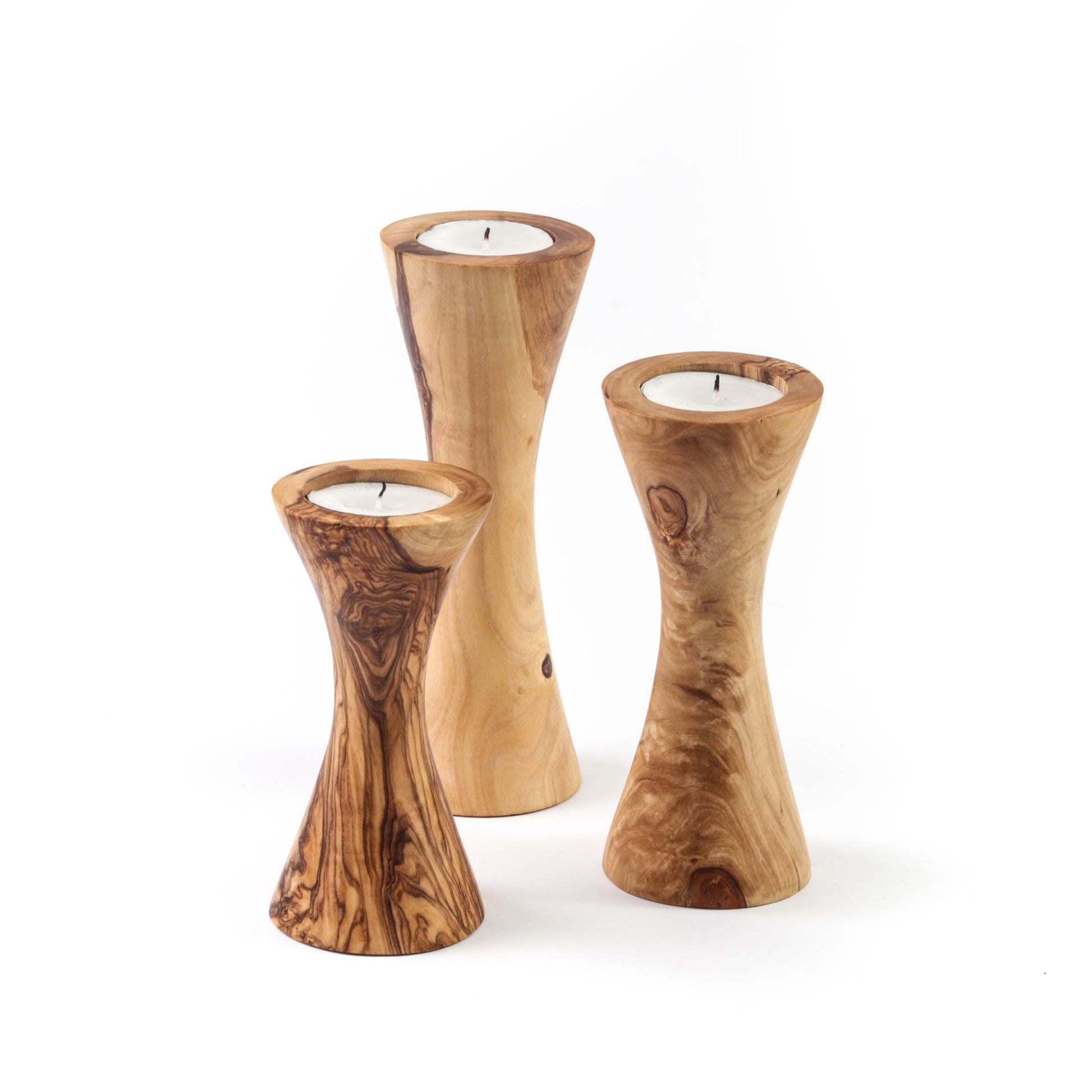 Candle Holders – Reclaimed Olive Wood - The Gift Shop