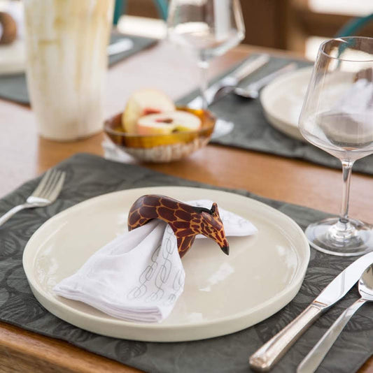 Hand-Carved Jacaranda Wood Napkin Rings – Set of 6 - The Gift Shop