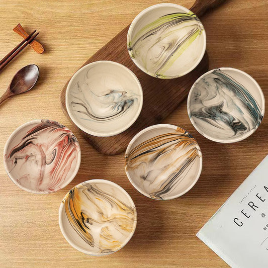 Ceramic Dip Bowls – Colonsay | Mocha, Marble Bloom - Set of 6 – Thoughtful Gift from The Gift Shop UAE
