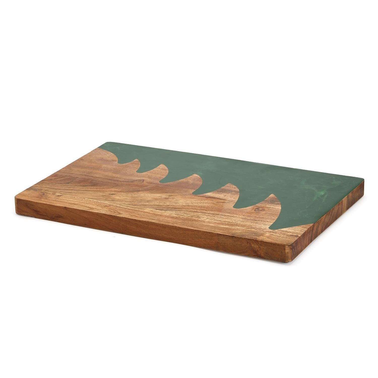 Tree Chic Hand-Crafted Charcuterie Serving Board with Marbled Tree Inlay - The Gift Shop