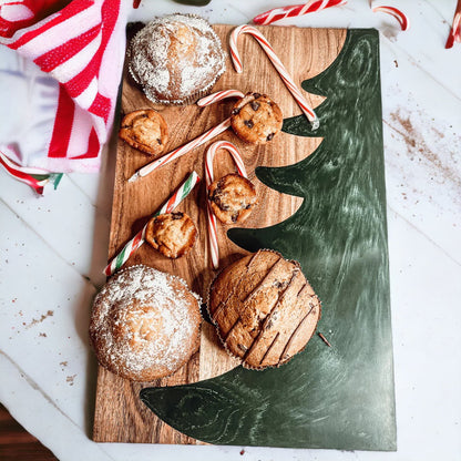Tree Chic Hand-Crafted Charcuterie Serving Board with Marbled Tree Inlay - The Gift Shop