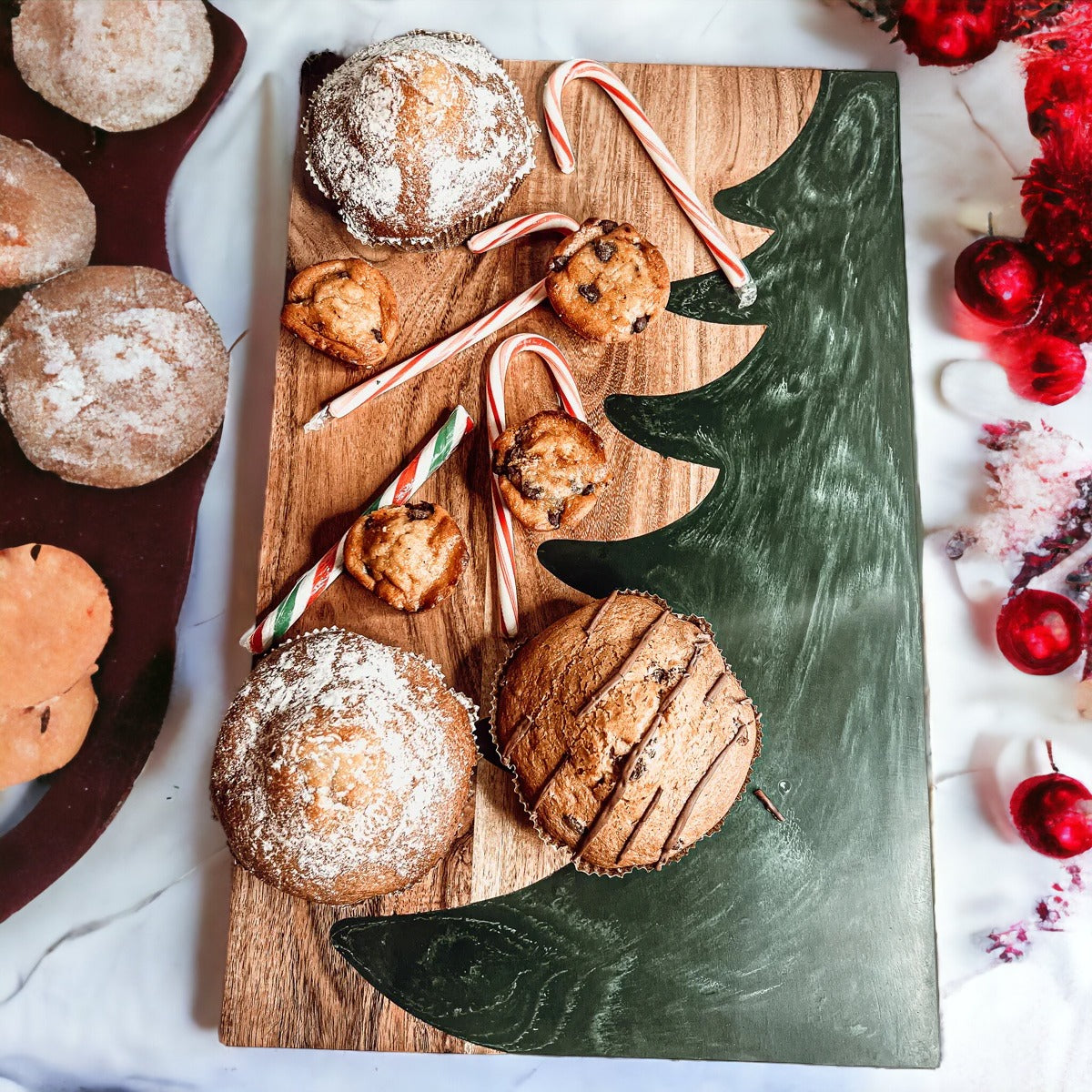 Tree Chic Hand-Crafted Charcuterie Serving Board with Marbled Tree Inlay - The Gift Shop
