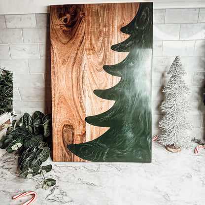 Tree Chic Hand-Crafted Charcuterie Serving Board with Marbled Tree Inlay - The Gift Shop