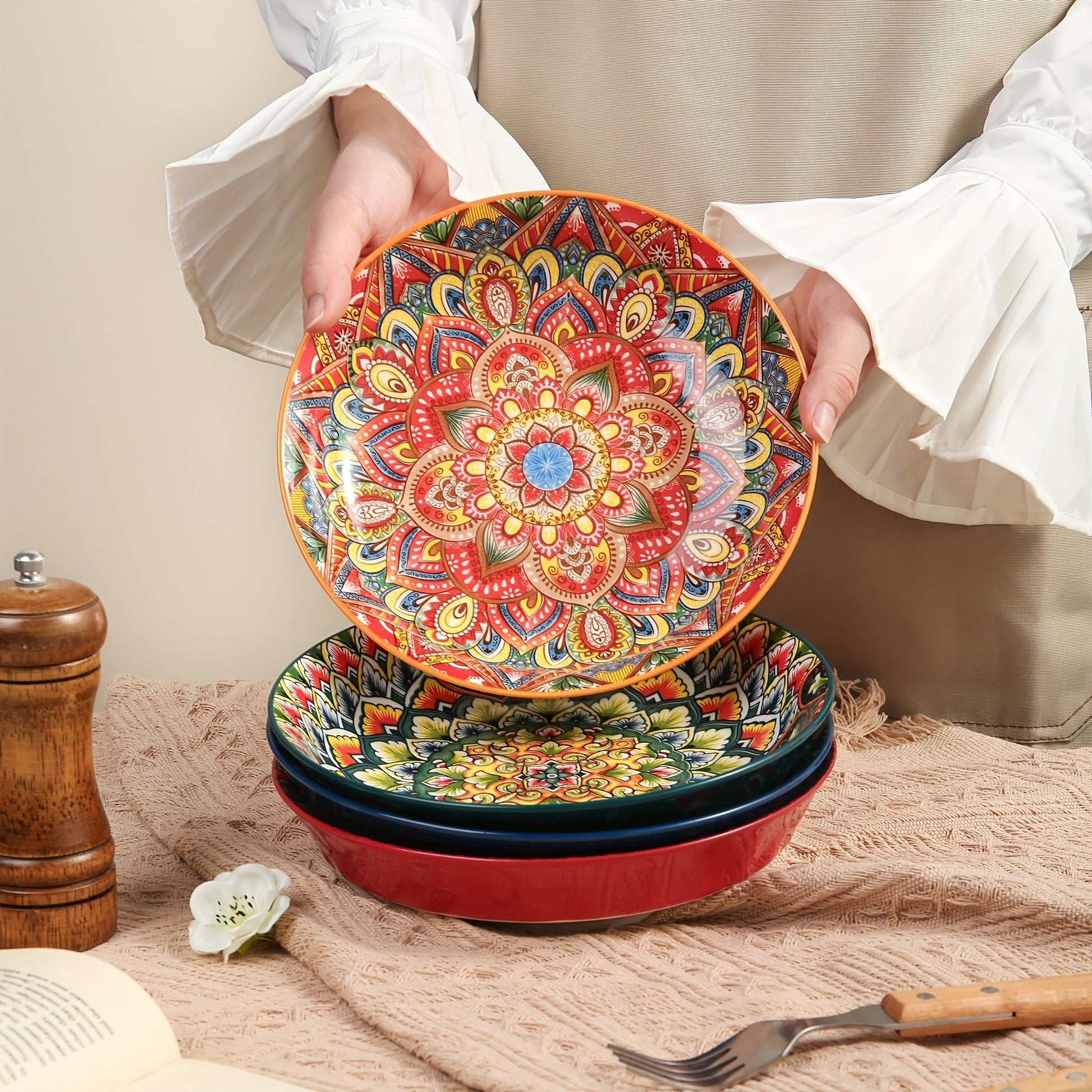 Boho Ceramic Dinner Plates – A Splash of Color for Every Meal! - The Gift Shop