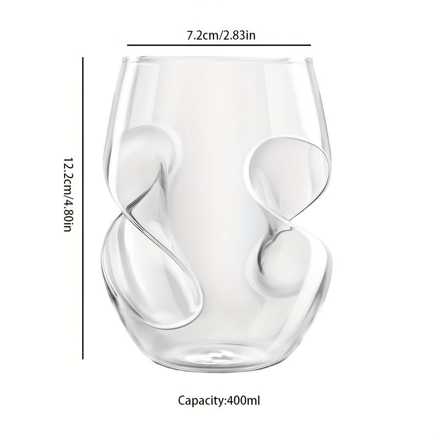 1pc Japanese Cocktail Glass, Insulated Twisted Design - The Gift Shop