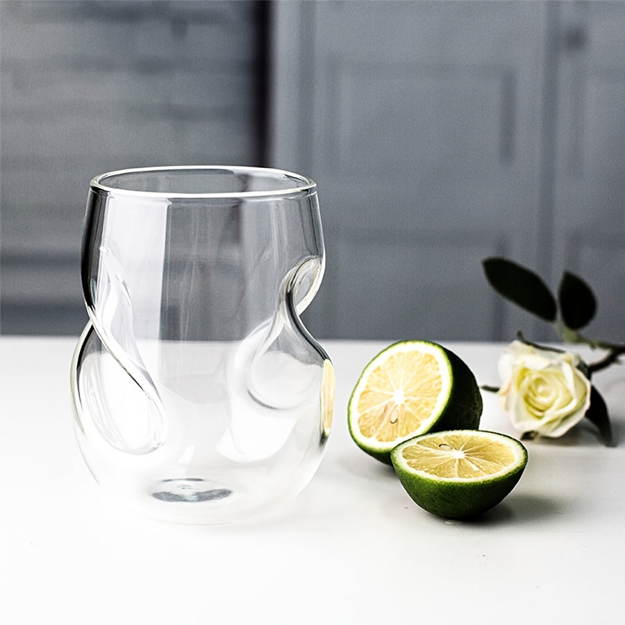 1pc Japanese Cocktail Glass, Insulated Twisted Design - The Gift Shop
