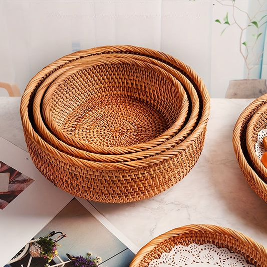 Handwoven Rattan Decorative Woven Baskets Set - The Gift Shop