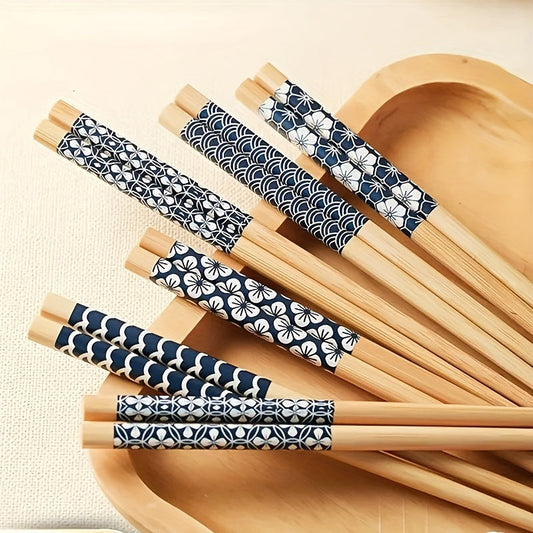 5 Pairs Premium Reusable Multicolor Nonslip Bamboo Chopsticks - The Gift Shop