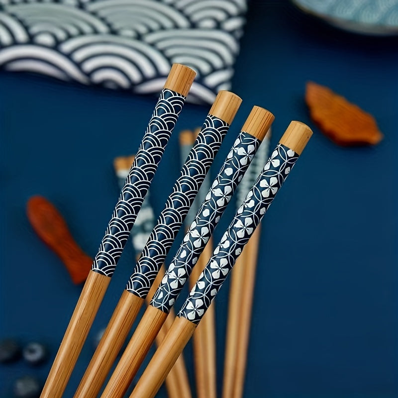 5 Pairs Premium Reusable Multicolor Nonslip Bamboo Chopsticks - The Gift Shop