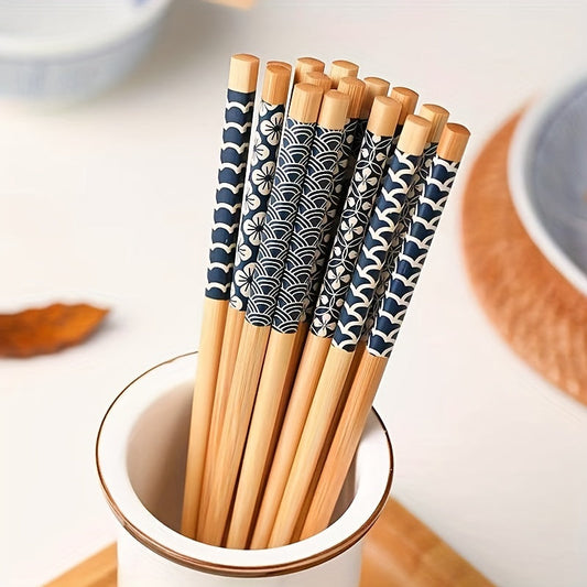 5 Pairs Premium Reusable Multicolor Nonslip Bamboo Chopsticks - The Gift Shop