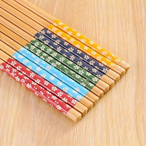 5 Pairs Premium Reusable Multicolor Nonslip Bamboo Chopsticks - The Gift Shop