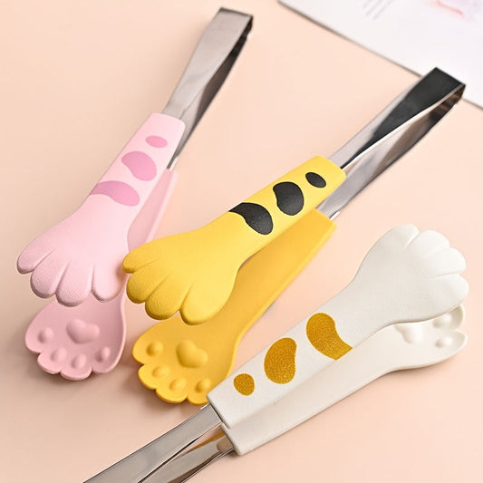 Paw-sitively Adorable: Cute Cat Paw Stainless Steel Food Tongs - The Gift Shop