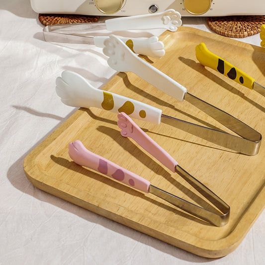 Paw-sitively Adorable: Cute Cat Paw Stainless Steel Food Tongs - The Gift Shop
