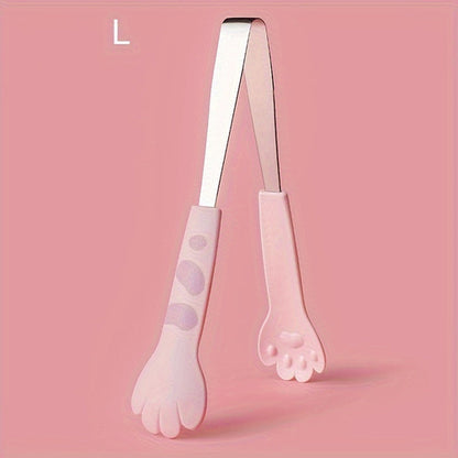 Paw-sitively Adorable: Cute Cat Paw Stainless Steel Food Tongs - The Gift Shop